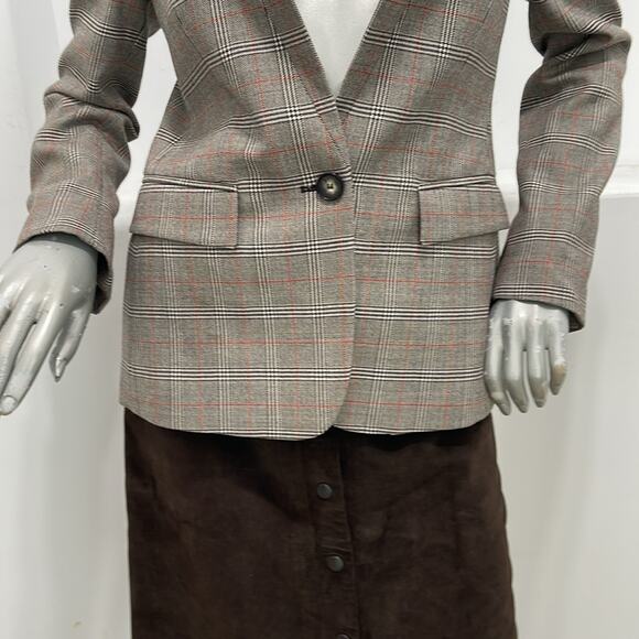 Stella McCartney Plaid Wool Stand Collar Blazer Size EU 40 - Picture 6 of 14
